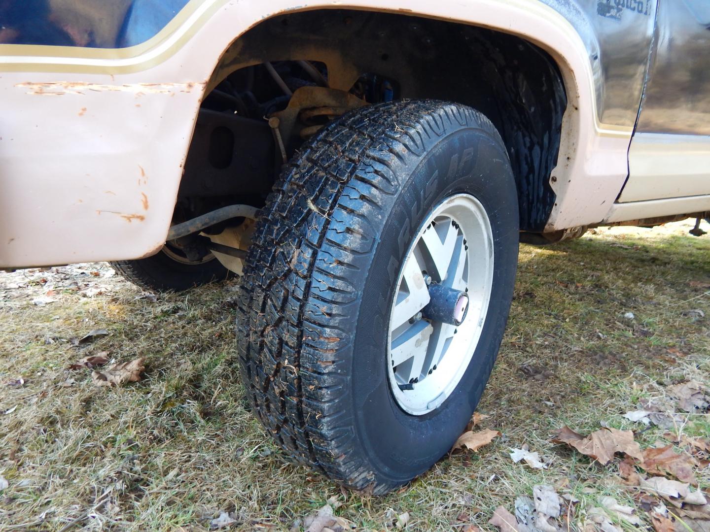 1988 Blue /Tan Ford Bronco II 4WD (1FMCU14T6JU) with an 2.9L V6 OHV 12V engine, 4-Speed Automatic Overdrive transmission, located at 6528 Lower York Road, New Hope, PA, 18938, (215) 862-9555, 40.358707, -74.977882 - Here we have a 1988 Ford Bronco 2 with a 2.9L V6 putting power to a 4x4 automatic transmission. Options include: tan cloth interior, heat/AC, XD Vision radio, power windows, cruise control, tilt steering wheel, front/rear defrost windows, spare tire cover, 15 inch alloy wheels with 4 Solarus AP tire - Photo#35